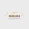 Pulsera de barra de cristal con degradado arcoíris